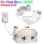 Charging Dock for Meta Quest 3S Headset Display Stand Controller Mount with RGB Light for Meta Quest