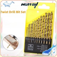 MURRAY Twist Drill Bit, Titanium Plated Straight Handle HSS Bit, High-Speed Steel Boxed Drill Bit