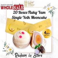[Gin Thye Digital] (20 Boxes Wholesale) Single Yolk TEOCHEW Flaky Yam Mooncake 4Pcs/Box (20盒）单黄芋泥月饼 Mid Autumn [Redeem in store] Takeaway