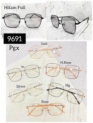 kacamata 9691 pria wanita include lensa plus minus photocromic - silver lensa cmrc