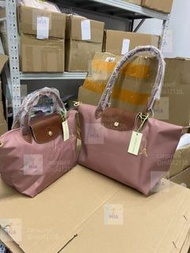 🎀Longchamp 龍驤 粉色 巴黎鐵塔限量版 尼龍配牛皮手柄 短柄小號/長柄中號 購物袋 托特包 手提包  單肩包