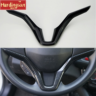 Hardingsun For Honda Vezel HR-V HRV 2015 2016 2017 Car Steering Wheel Panel Cover Trim Insert Molding Garnish carbon fiber Sequins C352