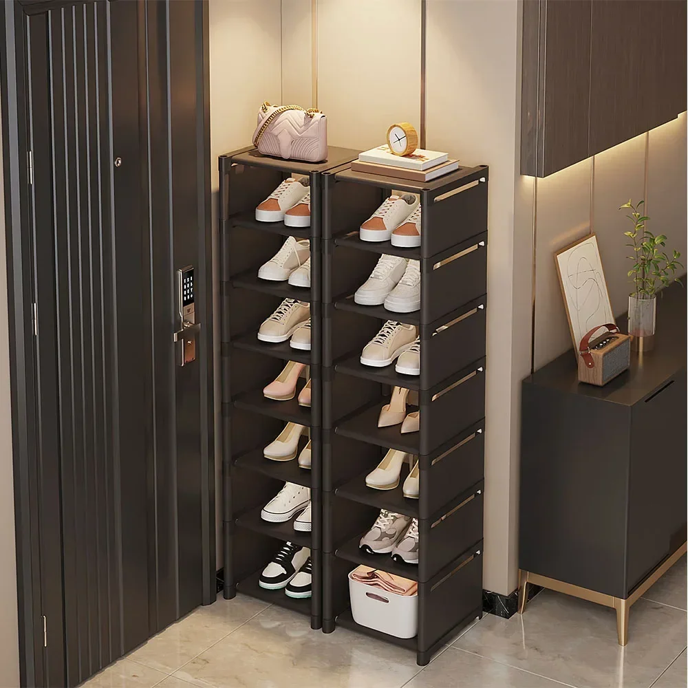 Multiple Layers Shoe Organizer Storage Space To Save 5-8 laye Shoe Rack Wall Corner Stackable Shelf  For Rental House Door