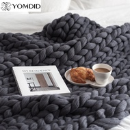 Large Soft Hand Chunky Knitted Plaids blanket for Winter Bed Sofa Plane Thick Yarn Knitting Throw 13 Colors Sofa Cover Blanket