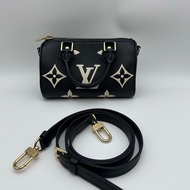 Louis Vuitton 路易威登 LV speedy nano黑白熊貓全皮壓紋mini枕頭包