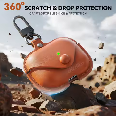 Leather Case for Airpod Pro 3 (2025) soft Protective Cover with Keychain for Airpods Pro 3 Accessori