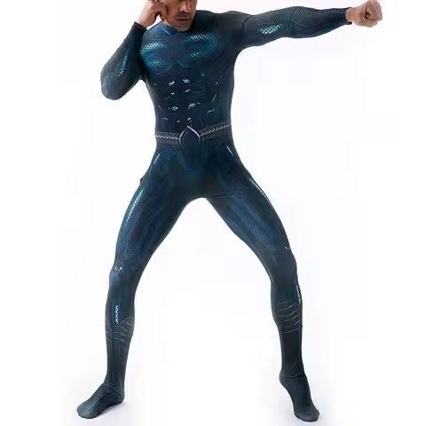 Halloween Aquaman 2 Cosplay Costume Superhero Arthur Curry Orin Zentai Bodysuit Suit Adult Men Party