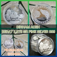 DIRHAM ACEH BAITURRAHMAN/KOIN SILVER/1 SILVER/1 DIRHAM NOT WAKALA/IMN/SALA/KELANTAN/NUUX