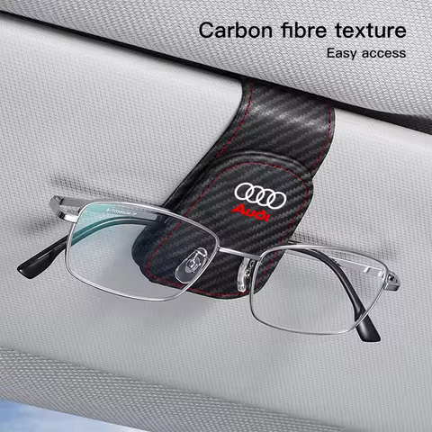 Car Leathers Glasses Clip Sun Visor Sunglasses Card Box For Audi Quattro Sline A3 A4 A6 A5 Q5 A1 Q7 