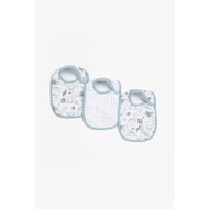 ผ้ากันเปื้อนมัสลิน Mothercare Blue Dino Muslin Newborn Bibs - 3 Pack UB794