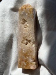 巴西 Pink Amethyst 紫粉晶柱 罕有小金花 水晶柱 水晶  盆景