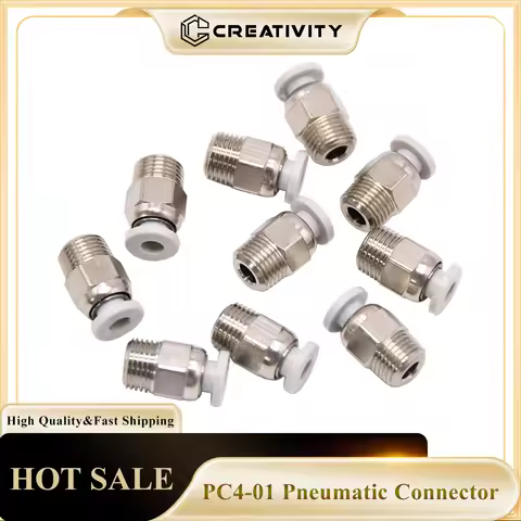 Pneumatic Connector PC4-01 M10 1.75mm 3mm PTFE Tube quick coupler j-head Fitting for 3d V6 j-head re