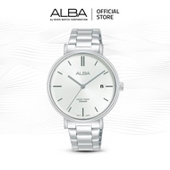 Alba Fashion Jam Tangan Wanita AG8P03 / AG8P03X1 Quartz Silver White Dial Stainless Steel Strap Watc