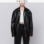 SALISA - Oversized BOMBER JACKET Vegan Leather แจ็คเก็ตหนังวีแกน