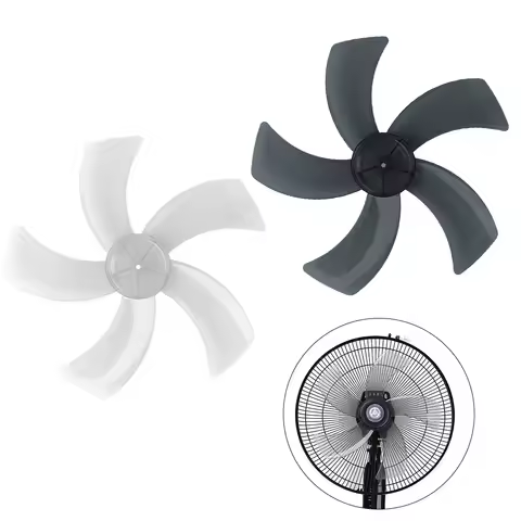 1pc 16Inch Fan Blade Five Leaves Blade With Nut Cover Household Plastic Leave For Stand Fan Desk Fan