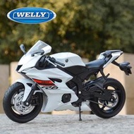出清 山葉 Welly 1 12 2020 Yamaha YZF-R6 白色壓鑄車輛收藏性愛好機車模型玩具