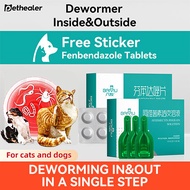 Fipronil Spot-On + Fenbendazole Tablets for Cats & Dogs | Internal & External Care Support | Monthly