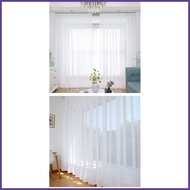 White Gauze Curtains Semi-Blackout Balcony Thin Curtains Bay Windows Transparent White Curtains
