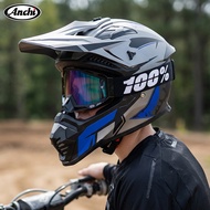 Full Face Motorcycle Helmet with Goggles All Season Unisex Safety Rated On Off Road Topi Keledar Mot