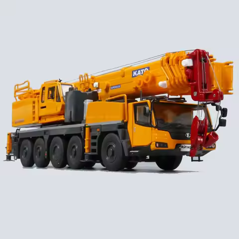 New 1:50 Japan KATO KA1300 Truck Crane Model Hoist Replica Yellow 5 Axles 4 Outriggers Both Cabs Ope