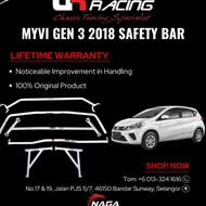 ULTRA RACING SAFETY BAR PERODUA MYVI 2018 GEN 3 M800 FRONT STRUT/ENGINE BAR AND REAR ANTI ROLL BAR