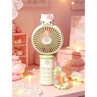 jisulife fan jisulife mini fan ❋HelloKitty Cartoon USB Small Fan Cute Desktop Handheld Dual-use Stud