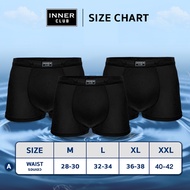 INNER CLUB บ๊อกเซอร์ชาย AirFlow (แพค 6 ตัว) สีดำล้วน M-XXL