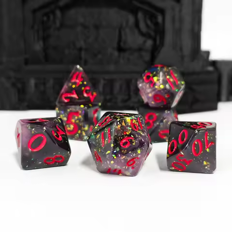 7Pc/set Dice Glitter Dice Set Board Games Toys DND TRPG RPG Dice Games for Decorat Home Kids Toys Ro