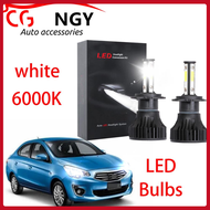 สำหรับ Mitsubishi MIRAGE G4 (SEDAN) 2014 ถึง 2017 - หลอดไฟ LED Bright 6000K สีขาว High & Low Beam Ki