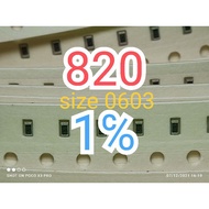 10pcs Chip resistor smd 820 size 0603 82 ohm 82ohm