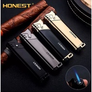 （lighter） 【 Ready Stock】  Honest Single Windproof Jet Flame Lighter BCZ3021 with sample box