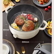 Periuk panas elektrik Supor untuk kegunaan rumah, kuali elektrik dan periuk masak 6L yang boleh dita