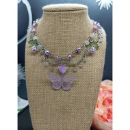 Coquette Butterfly  necklace;  Cottage core/ Fairycore necklace chocker; 2yk necklace