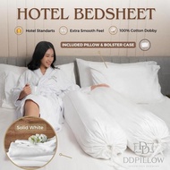 DDPillow Fitted Bedsheet Plain Luxury Hotel Bedsheet 5-Star Hotel Bedsheet, Cotton Dobby 300TC Mattr