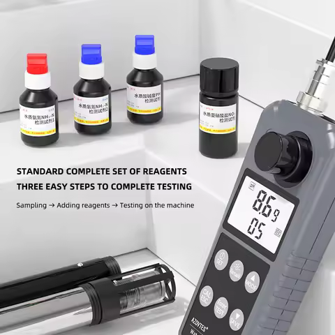 AE86061 6 in 1 Ammonia Nitrogen Nitrite Tester Fish Shrimp Farm Do, PH Water test Kit Water Meter Te