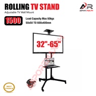 TV Stand Rolling Tv Cart Mobile Stand For 32-65 Inch Led Lcd Oled - Universal Mount With Wheel