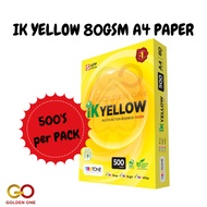 【1RIM=500SHEET ! ! !】IK YELLOW A4 PAPER 80GSM **1RIM=500SHEET** (PRICE FOR 1 RIM)