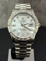 【高冷冰藍】95新 淨錶 ROLEX 勞力士 ROLEX 勞力士 星期日曆型 DAY-DATE 118366 118366A ICE BLUE 總統錶 原裝方鑽
