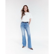 AIMER-High Rise Bootcut Jeans Waist