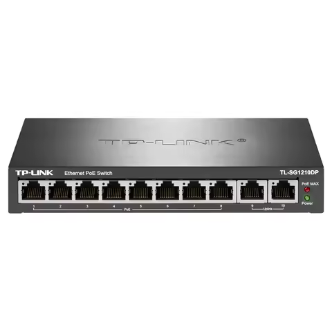 TP-LINK Full Gigabit Ethernet PoE switch/8GE(PoE)+2GE TL-SG1210DP 8 1000Base-T PoE 2 1000Base-T RJ45