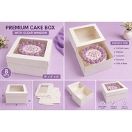 8 PCS Cake Box with Clear Window (9" x 9" x 5")