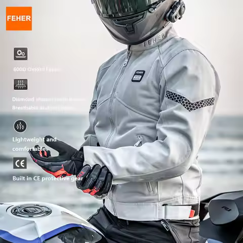 FEHER Summer Motorcycle Jacket Man and Woman Ventilated Mesh Design Commuter with CE Protective Gear