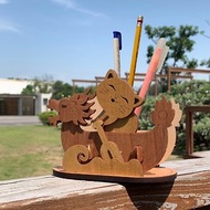 端午節【貓咪划龍舟 筆筒】擺飾 手作 DIY 組裝 木製 收納 可愛