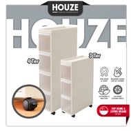 [HOUZE] 3|4 Tier Slim Storage Cabinet - Space Saving| Kitchen | Bathroom | Living Room | Organizer | Drawer