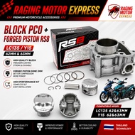 BLOK PCO RS8 BLOCK PCO BESI + FORGED PISTON DOME 3MM Y15 62&63MM & LC135 62&63MM