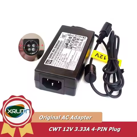 Genuine For HIKVISION Video Recorder Power Supply 12V 3.33A 40W 4PIN CWT AC Adapter Adaptor KPL-040F