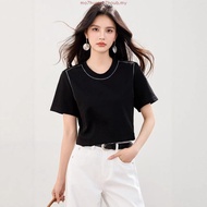 IER Top Line Round Neck Casual Short Sve t-Shirt Women
