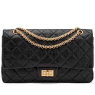 Chanel Black Quilted Aged Calfskin 2.55 Reissue 227 Double Flap Aged Gold Hardware, 2011-2012