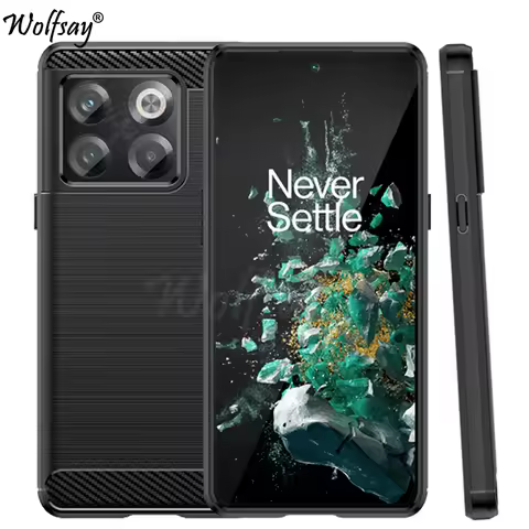 For OnePlus 10T Case Bumper Silicone Carbon Fiber Back Cover For OnePlus 10T 10R 9RT 9R 8T 10 Pro 5G