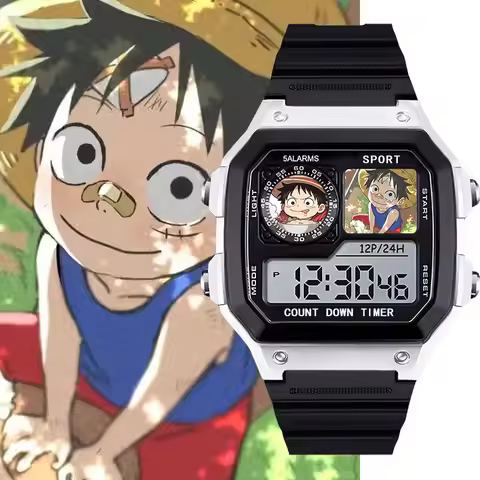 One Piece Monkey D Luffy Cartoon Cute Student Sports Watch Personality 2D Electronic Watch Animation